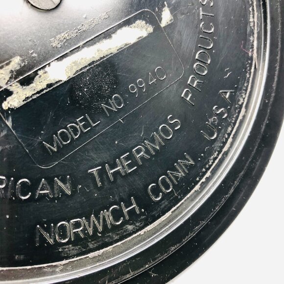 Vintage 60s THERMOS Drum Ice Bucket: Black Insulated Container - Gold Tone Caddy - Picture 13 of 16